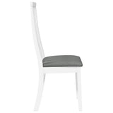 vidaXL Eetkamerstoelen met kussens 2 st massief hout rubber wit