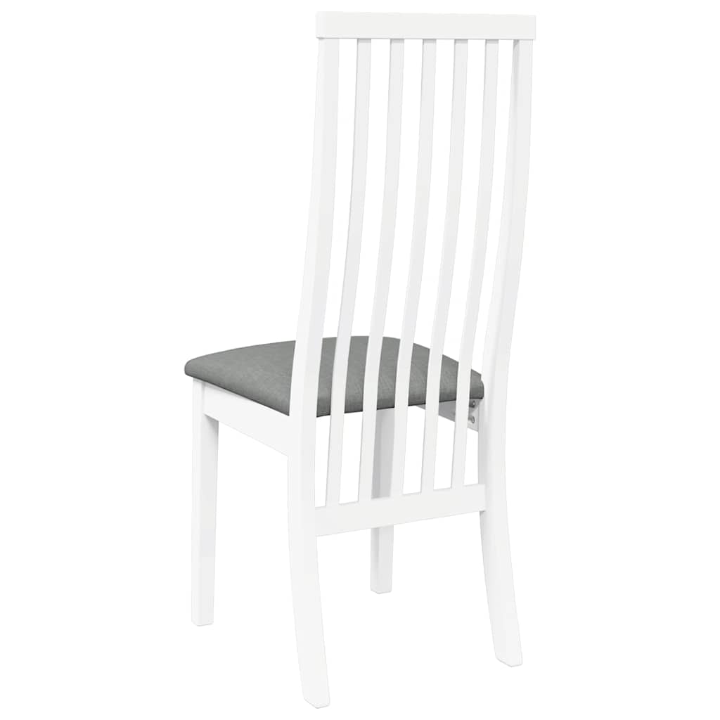 vidaXL Eetkamerstoelen met kussens 2 st massief hout rubber wit