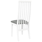 vidaXL Eetkamerstoelen met kussens 2 st massief hout rubber wit