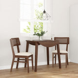vidaXL Eetkamerstoelen met kussens 2 st massief hout rubber bruin