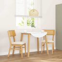 vidaXL Eetkamerstoelen met kussens 2 st massief hout rubber bruin