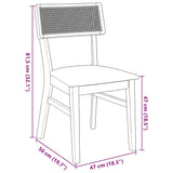 vidaXL Eetkamerstoelen met kussens 2 st massief hout rubber bruin