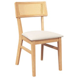 vidaXL Eetkamerstoelen met kussens 2 st massief hout rubber bruin