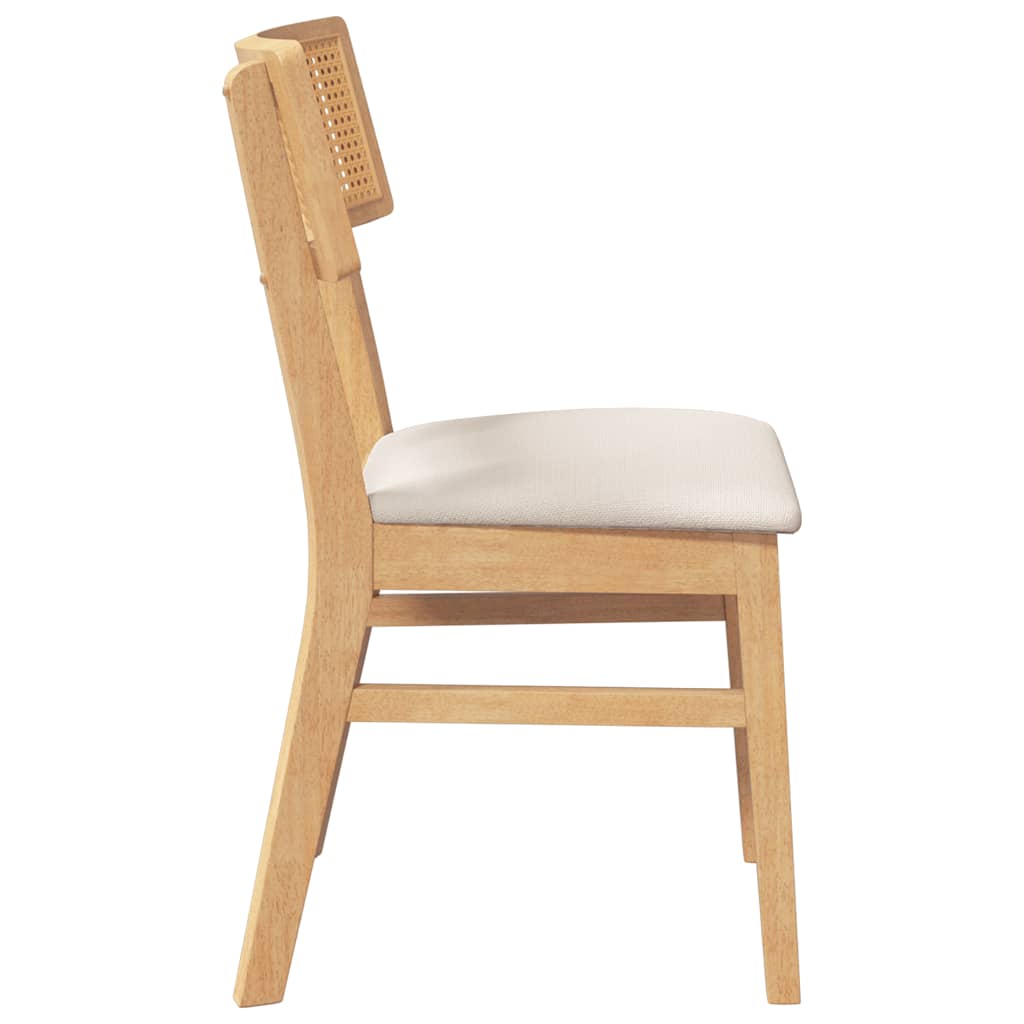vidaXL Eetkamerstoelen met kussens 2 st massief hout rubber bruin