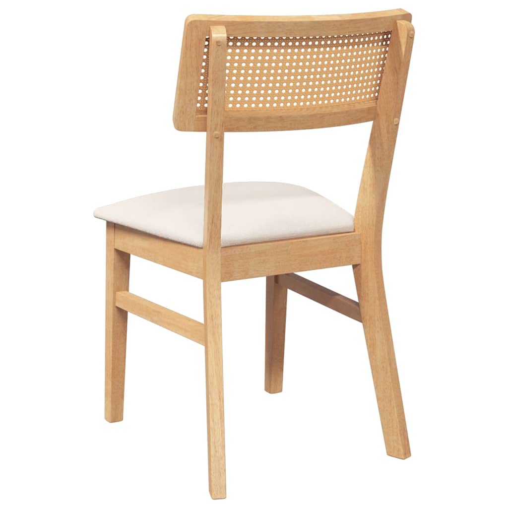 vidaXL Eetkamerstoelen met kussens 2 st massief hout rubber bruin