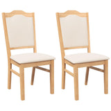 vidaXL Eetkamerstoelen met kussens 2 stuks bruin massief hout rubber