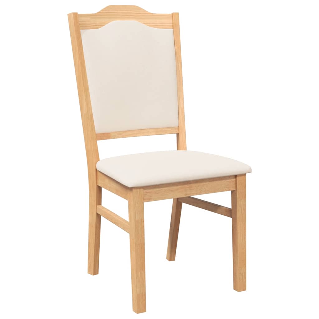 vidaXL Eetkamerstoelen met kussens 2 stuks bruin massief hout rubber