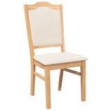 vidaXL Eetkamerstoelen met kussens 2 stuks bruin massief hout rubber