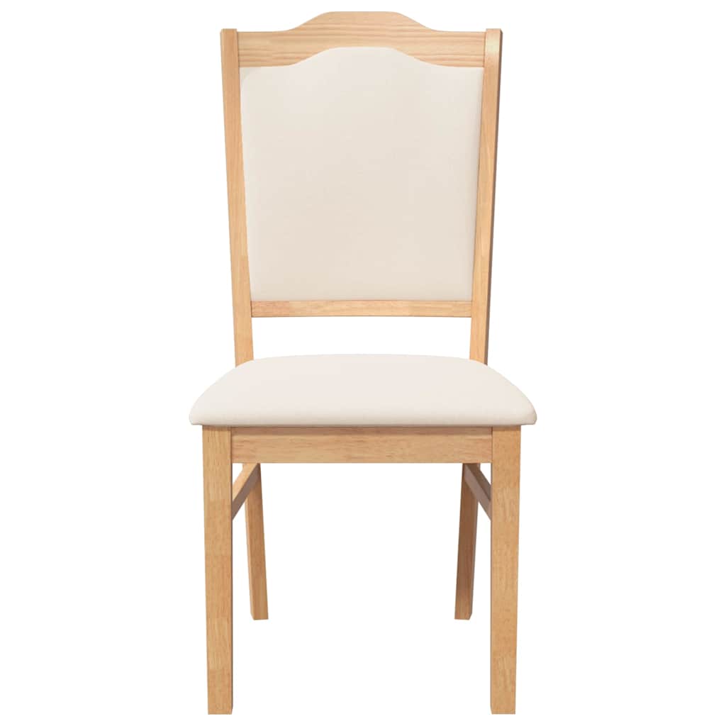 vidaXL Eetkamerstoelen met kussens 2 stuks bruin massief hout rubber