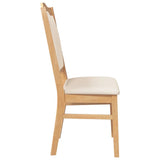 vidaXL Eetkamerstoelen met kussens 2 stuks bruin massief hout rubber