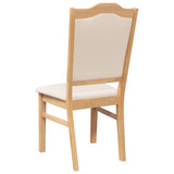 vidaXL Eetkamerstoelen met kussens 2 stuks bruin massief hout rubber