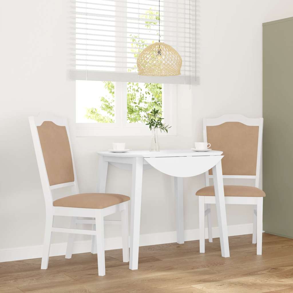 vidaXL Eetkamerstoelen met kussens 2 stuks bruin massief hout rubber
