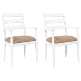 vidaXL Eetkamerstoelen met kussens 2 stuks bruin massief hout rubber