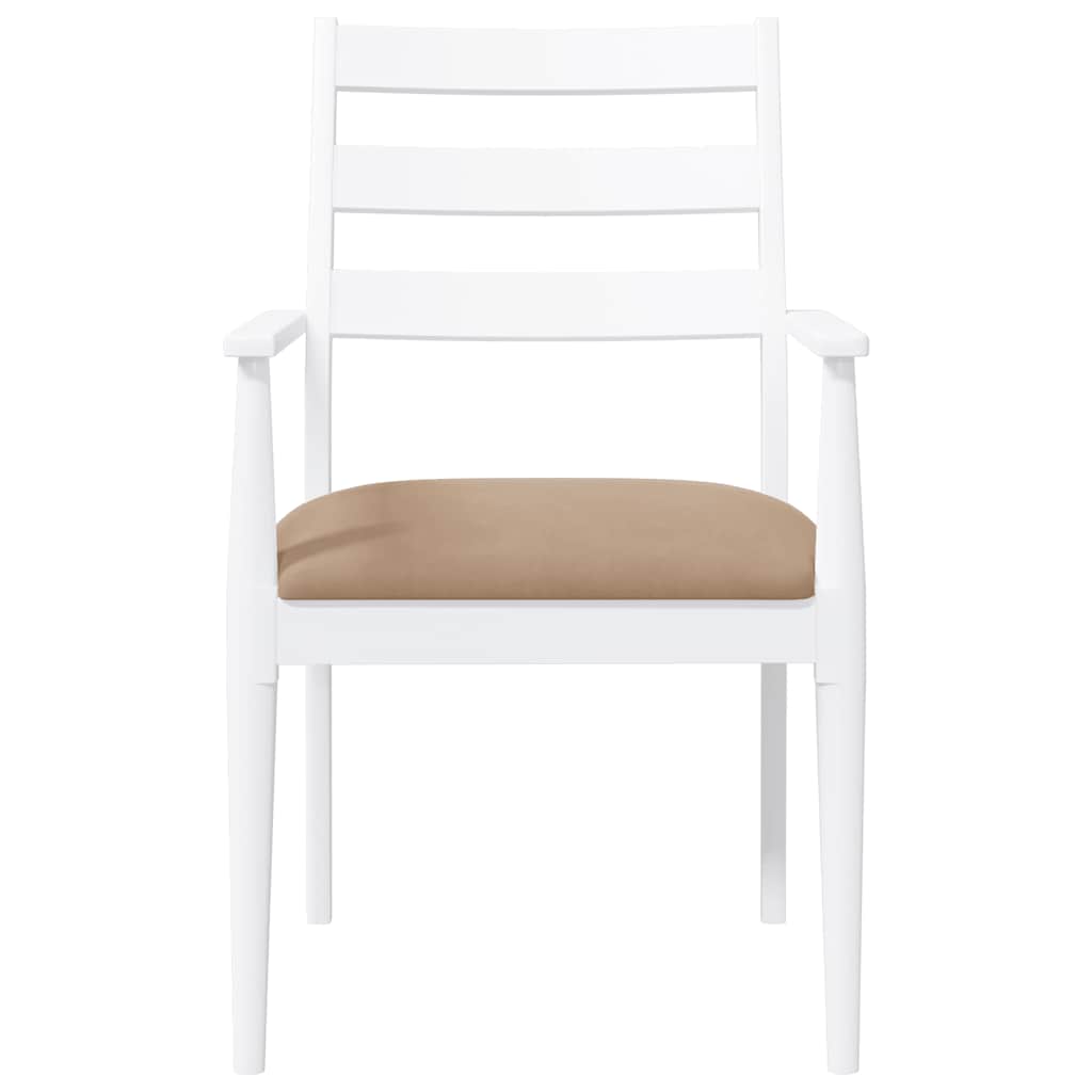 vidaXL Eetkamerstoelen met kussens 2 stuks bruin massief hout rubber