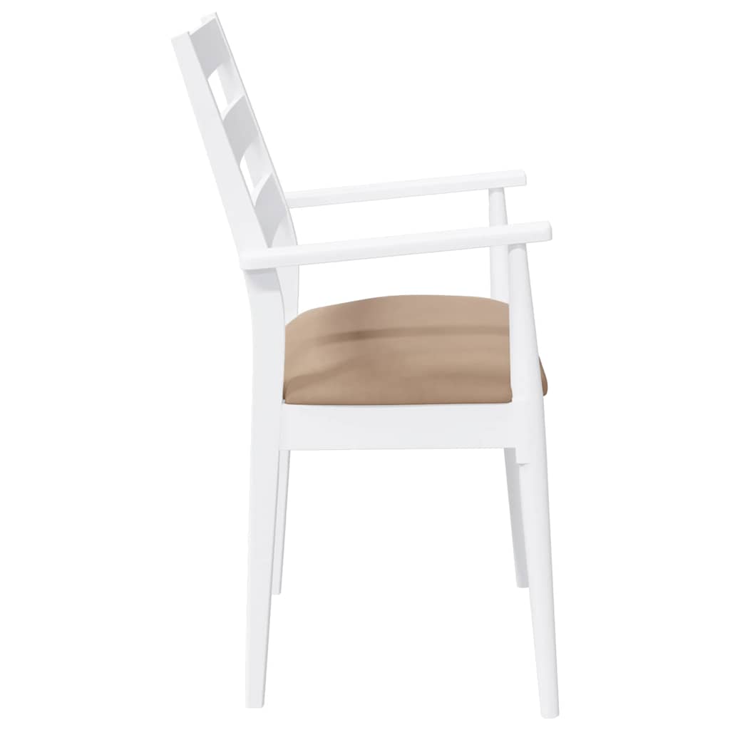 vidaXL Eetkamerstoelen met kussens 2 stuks bruin massief hout rubber