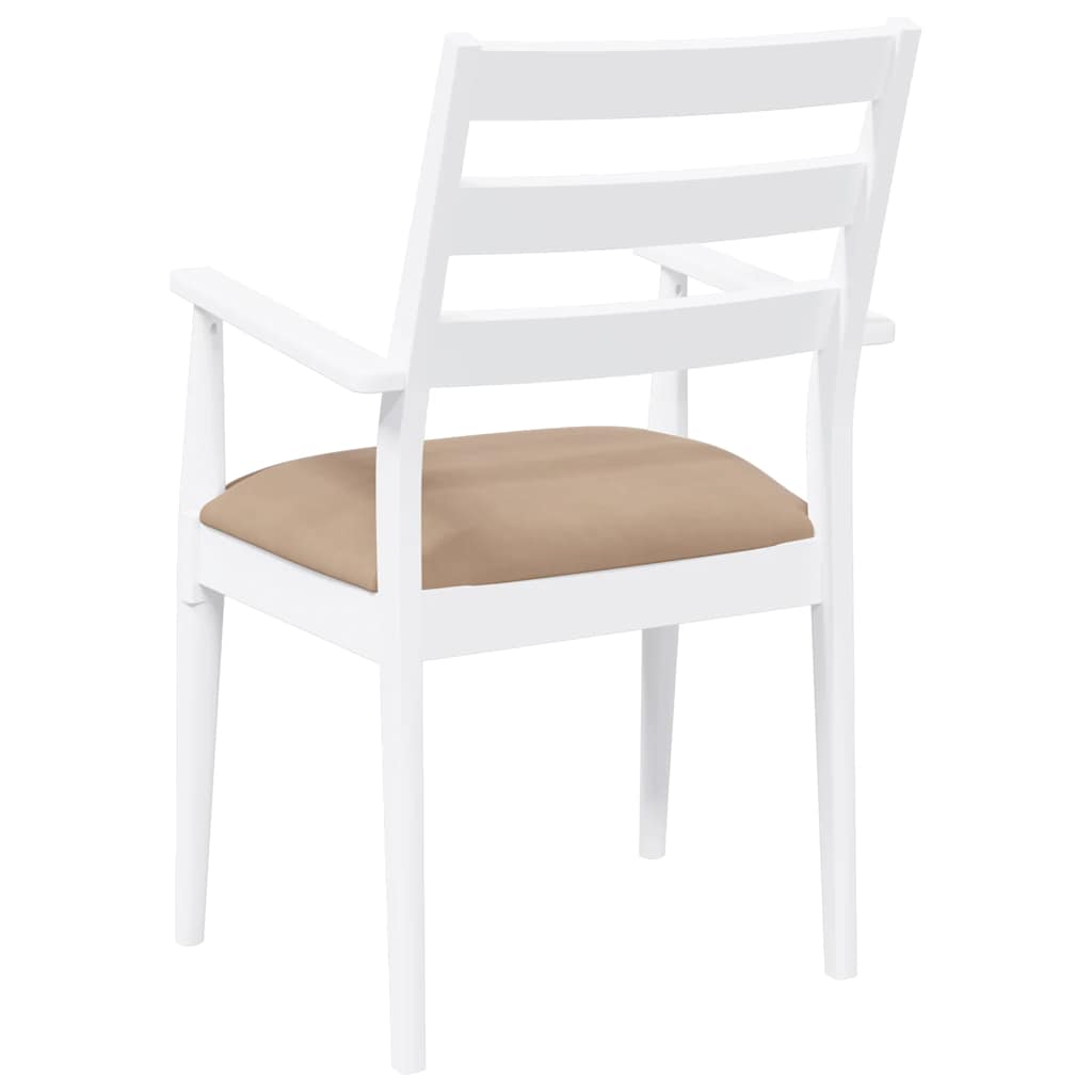 vidaXL Eetkamerstoelen met kussens 2 stuks bruin massief hout rubber
