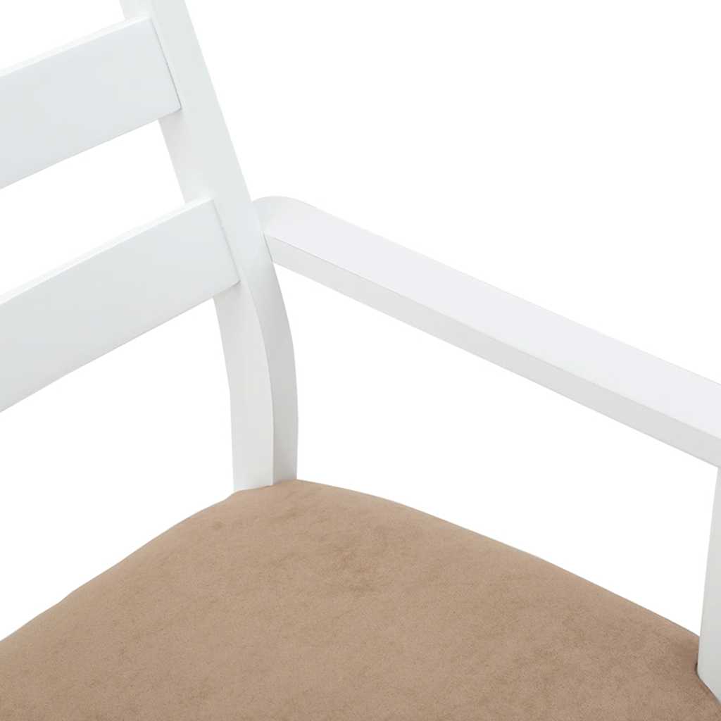 vidaXL Eetkamerstoelen met kussens 2 stuks bruin massief hout rubber