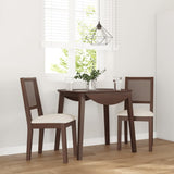 vidaXL Eetkamerstoelen met kussens 2 st massief hout rubber bruin