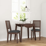 vidaXL Eetkamerstoelen met kussens 2 st massief hout rubber bruin
