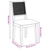 vidaXL Eetkamerstoelen met kussens 2 st massief hout rubber bruin