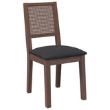 vidaXL Eetkamerstoelen met kussens 2 st massief hout rubber bruin
