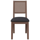 vidaXL Eetkamerstoelen met kussens 2 st massief hout rubber bruin