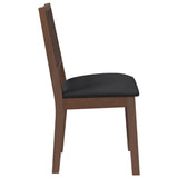 vidaXL Eetkamerstoelen met kussens 2 st massief hout rubber bruin