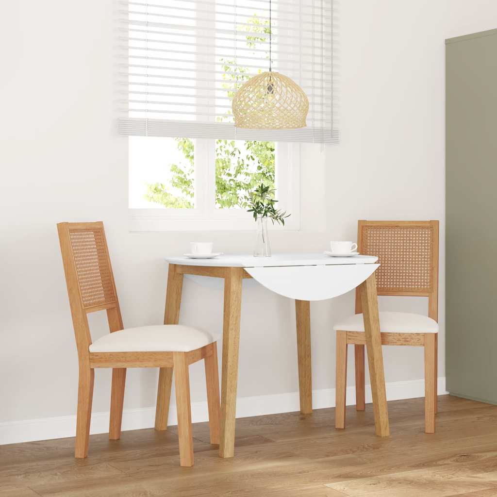 vidaXL Eetkamerstoelen met kussens 2 st massief hout rubber bruin