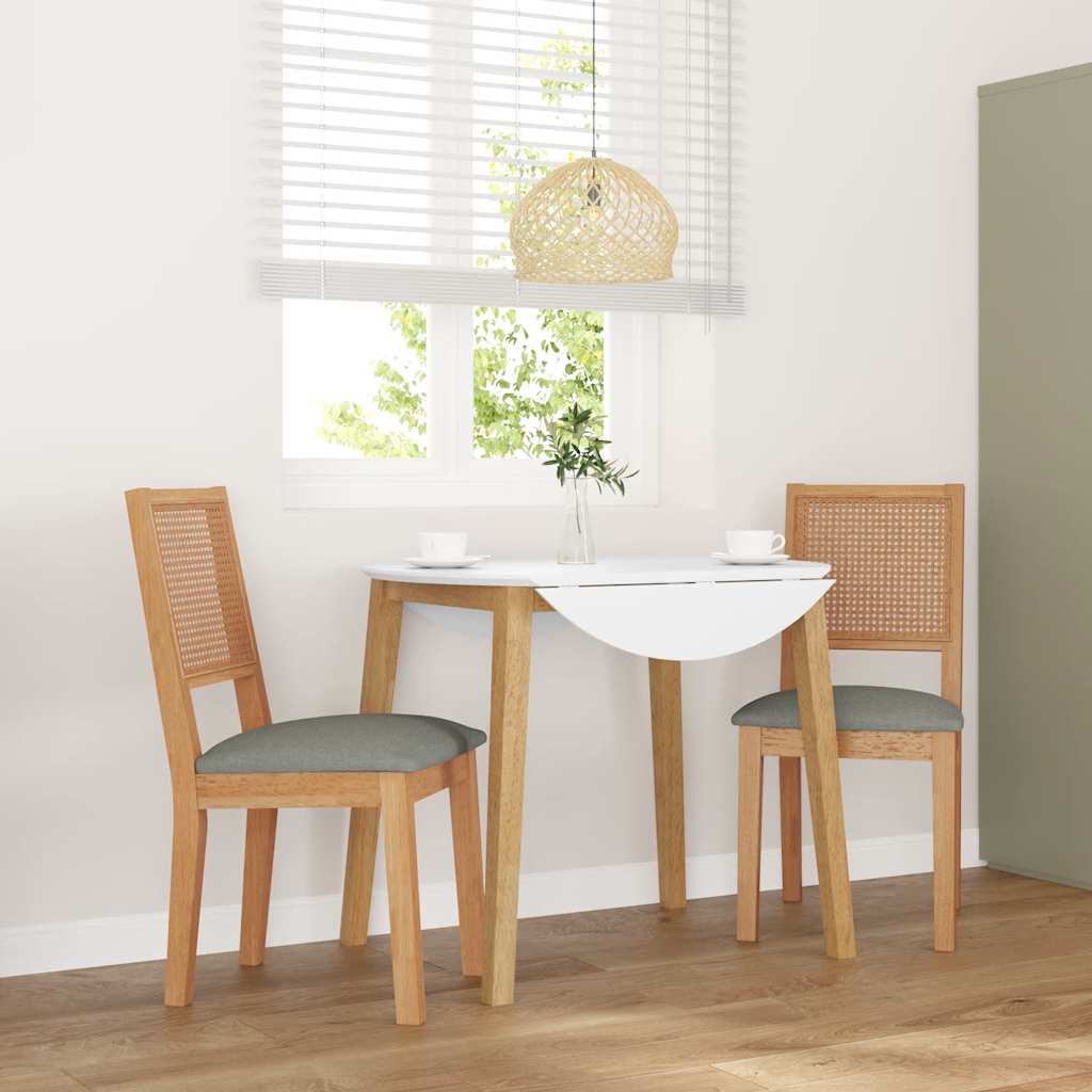 vidaXL Eetkamerstoelen met kussens 2 st massief hout rubber bruin