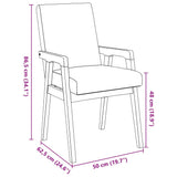 vidaXL Eetkamerstoelen met kussens 2 stuks bruin massief hout rubber