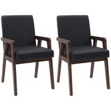 vidaXL Eetkamerstoelen met kussens 2 stuks bruin massief hout rubber