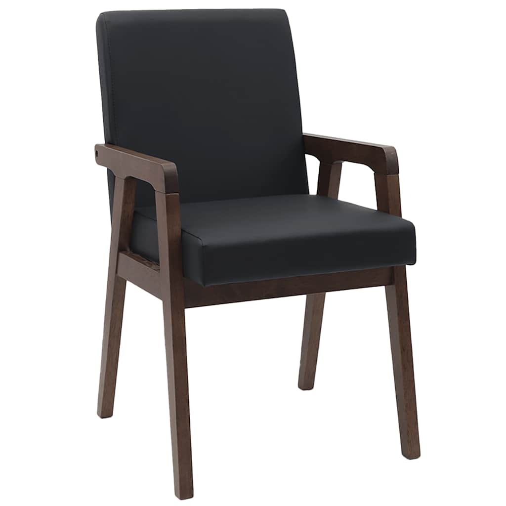 vidaXL Eetkamerstoelen met kussens 2 stuks bruin massief hout rubber