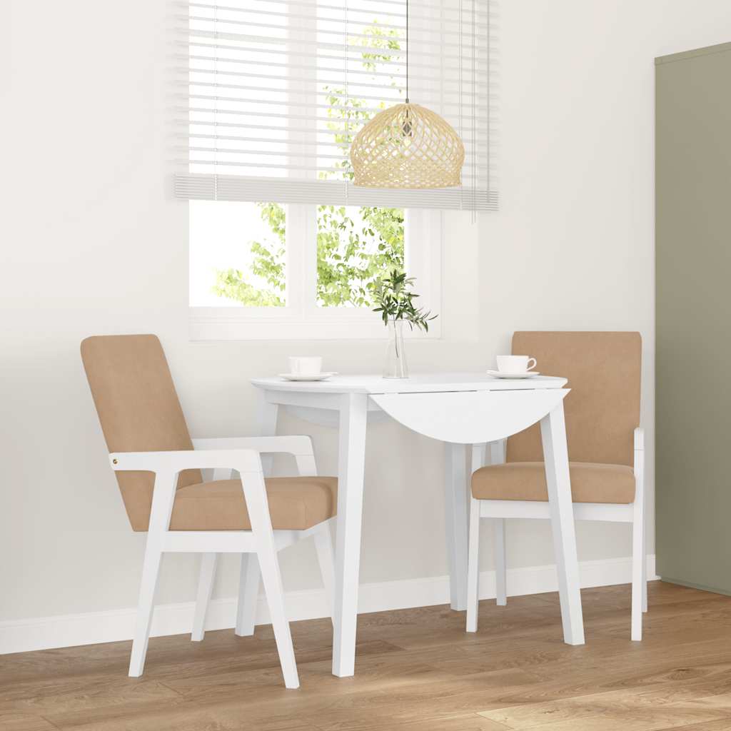 vidaXL Eetkamerstoelen met kussens 2 stuks bruin massief hout rubber