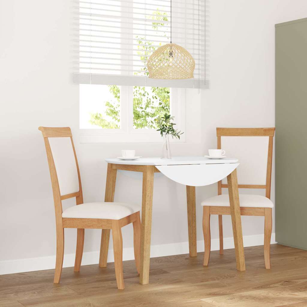 vidaXL Eetkamerstoelen met kussens 2 st massief hout rubber bruin