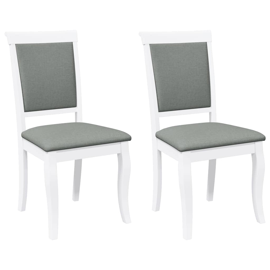vidaXL Eetkamerstoelen met kussens 2 st massief hout rubber bruin