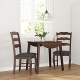vidaXL Dining Chairs with Cushions 2 pcs Brown Solid Rubberwood