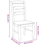 vidaXL Dining Chairs with Cushions 2 pcs Brown Solid Rubberwood