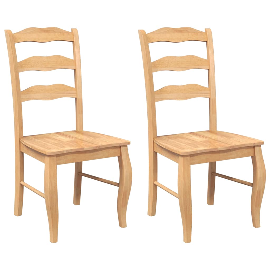 vidaXL Dining Chairs with Cushions 2 pcs Brown Solid Rubberwood