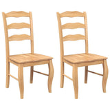 vidaXL Dining Chairs with Cushions 2 pcs Brown Solid Rubberwood
