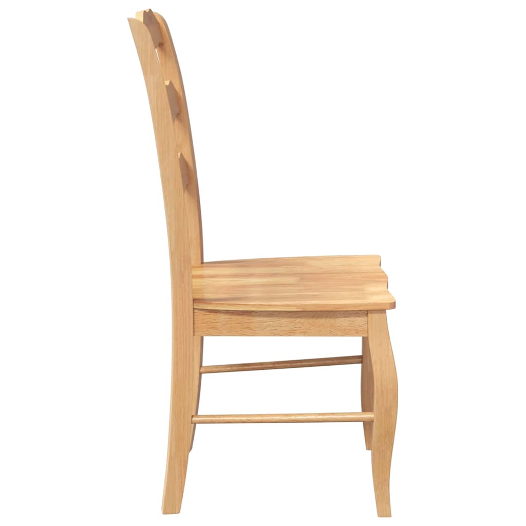 vidaXL Dining Chairs with Cushions 2 pcs Brown Solid Rubberwood
