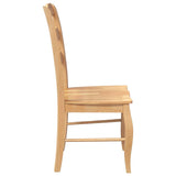 vidaXL Dining Chairs with Cushions 2 pcs Brown Solid Rubberwood