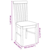 vidaXL Eetkamerstoelen met kussens 2 st massief hout rubber bruin