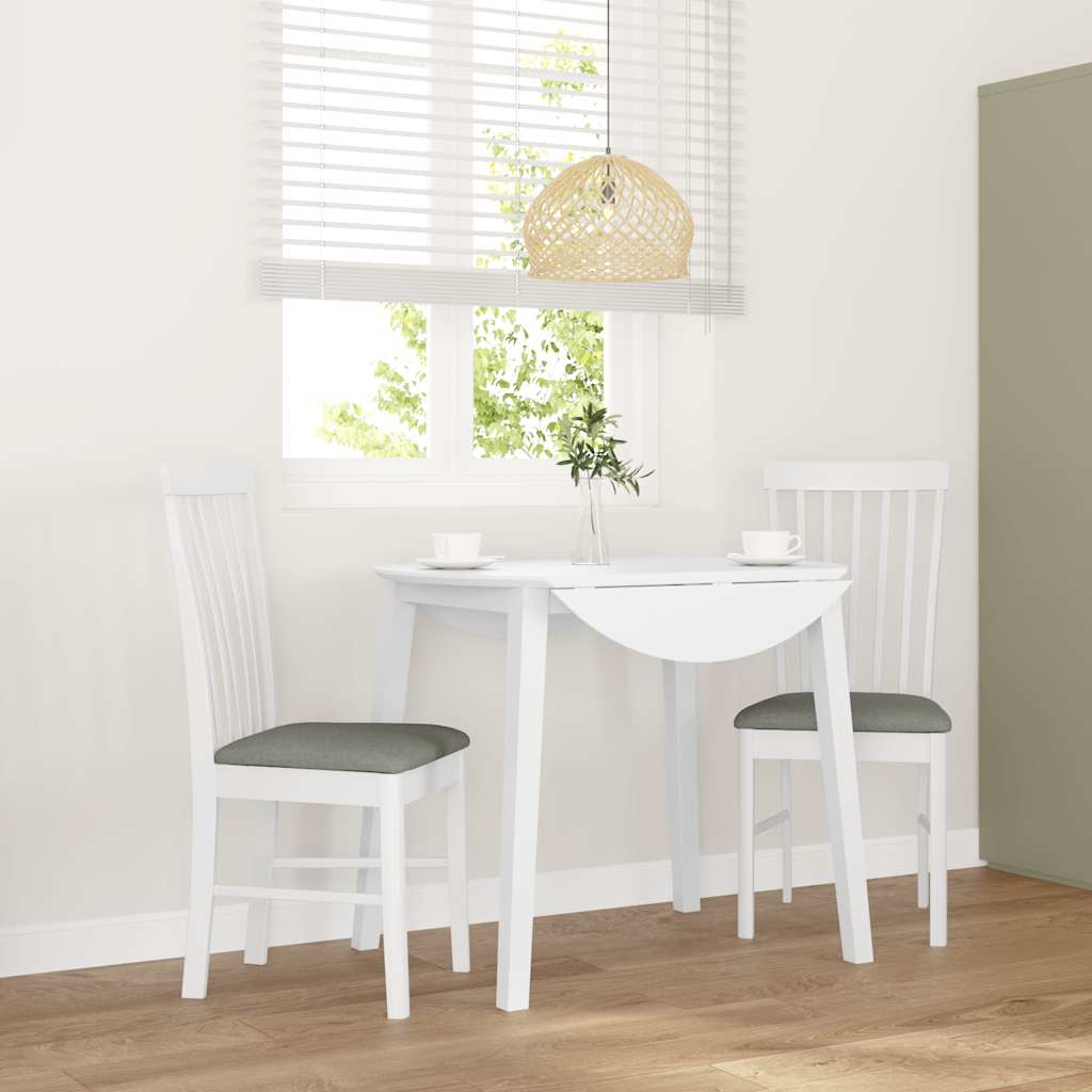 vidaXL Eetkamerstoelen met kussens 2 st massief hout rubber bruin