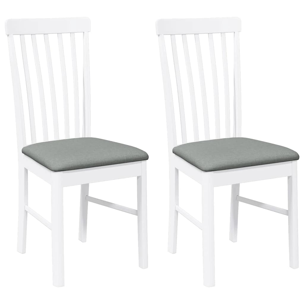 vidaXL Eetkamerstoelen met kussens 2 st massief hout rubber bruin
