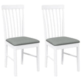 vidaXL Eetkamerstoelen met kussens 2 st massief hout rubber bruin