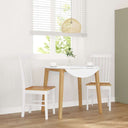 vidaXL Eetkamerstoelen met kussens 2 st massief hout rubber bruin