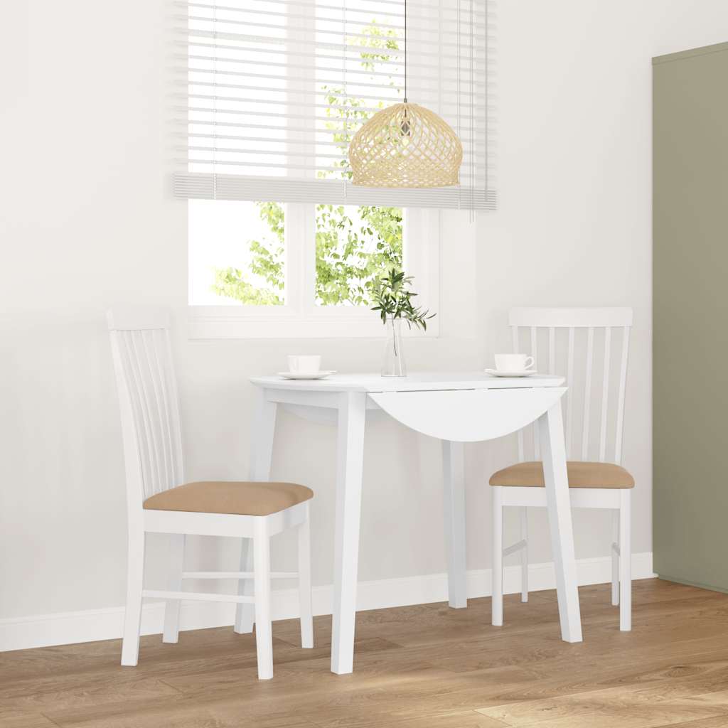 vidaXL Eetkamerstoelen met kussens 2 st massief hout rubber bruin