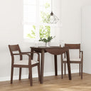 vidaXL Eetkamerstoelen met kussens 2 st massief hout rubber bruin