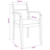vidaXL Eetkamerstoelen met kussens 2 st massief hout rubber bruin