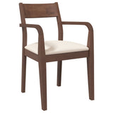 vidaXL Eetkamerstoelen met kussens 2 st massief hout rubber bruin